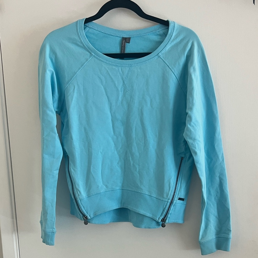 Sweaty Betty Baby Blue Sweatshirt with Zippers S